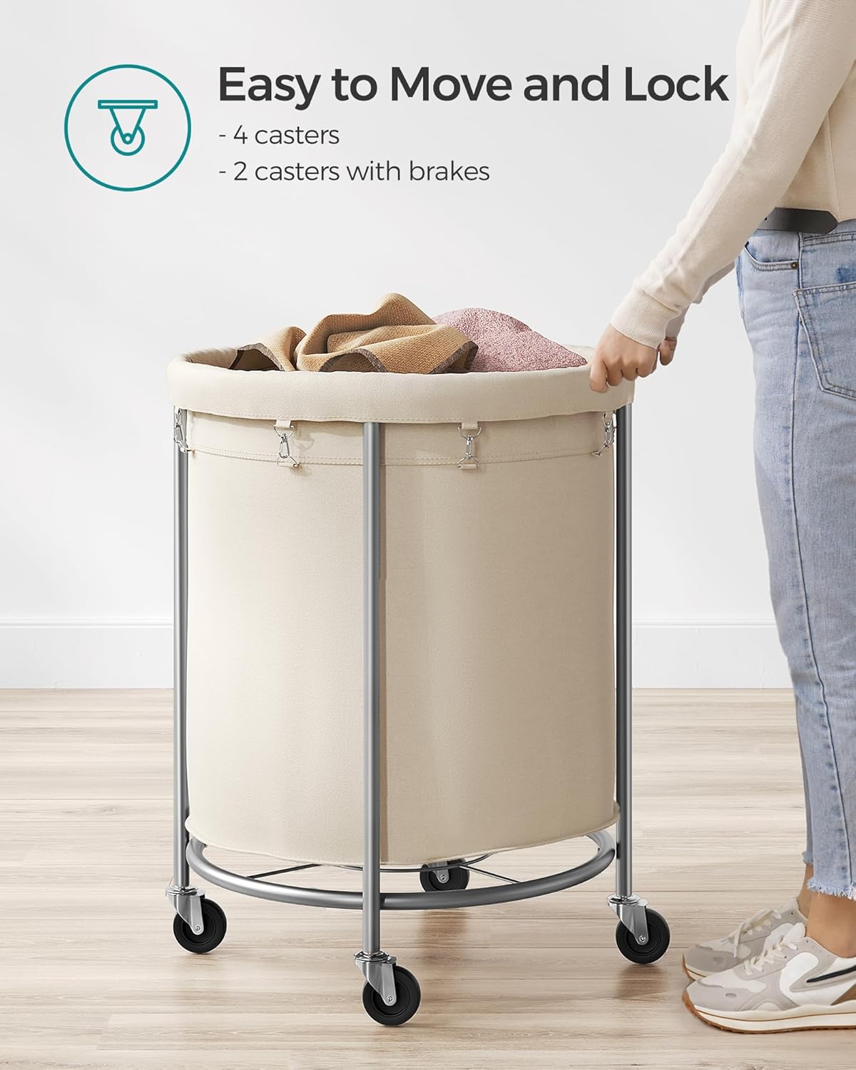 Mobile Laundry Hamper 🧺✨ | Removable Double Basket with Casters for Easy Sorting & Cleaning