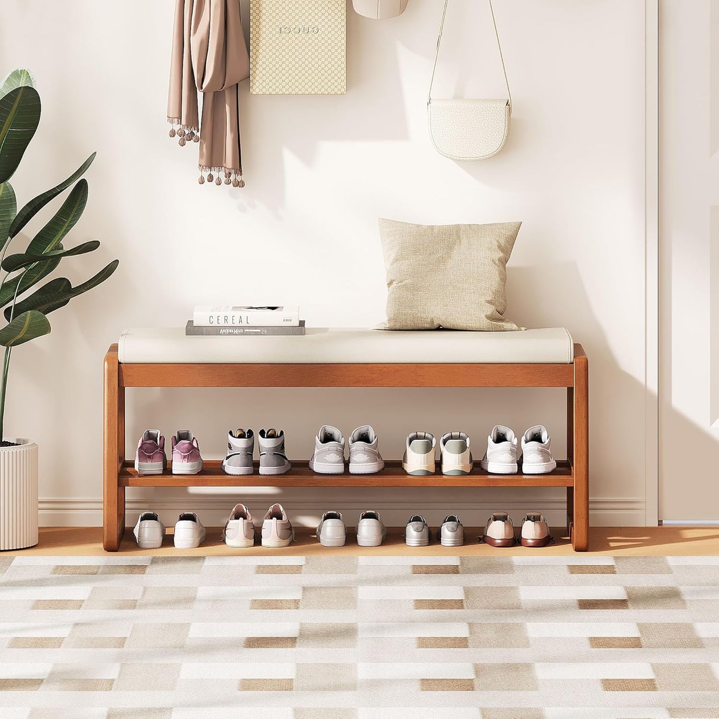 🪑 Sturdy Comfort & Hidden Storage – Perfect for Busy Entryways!