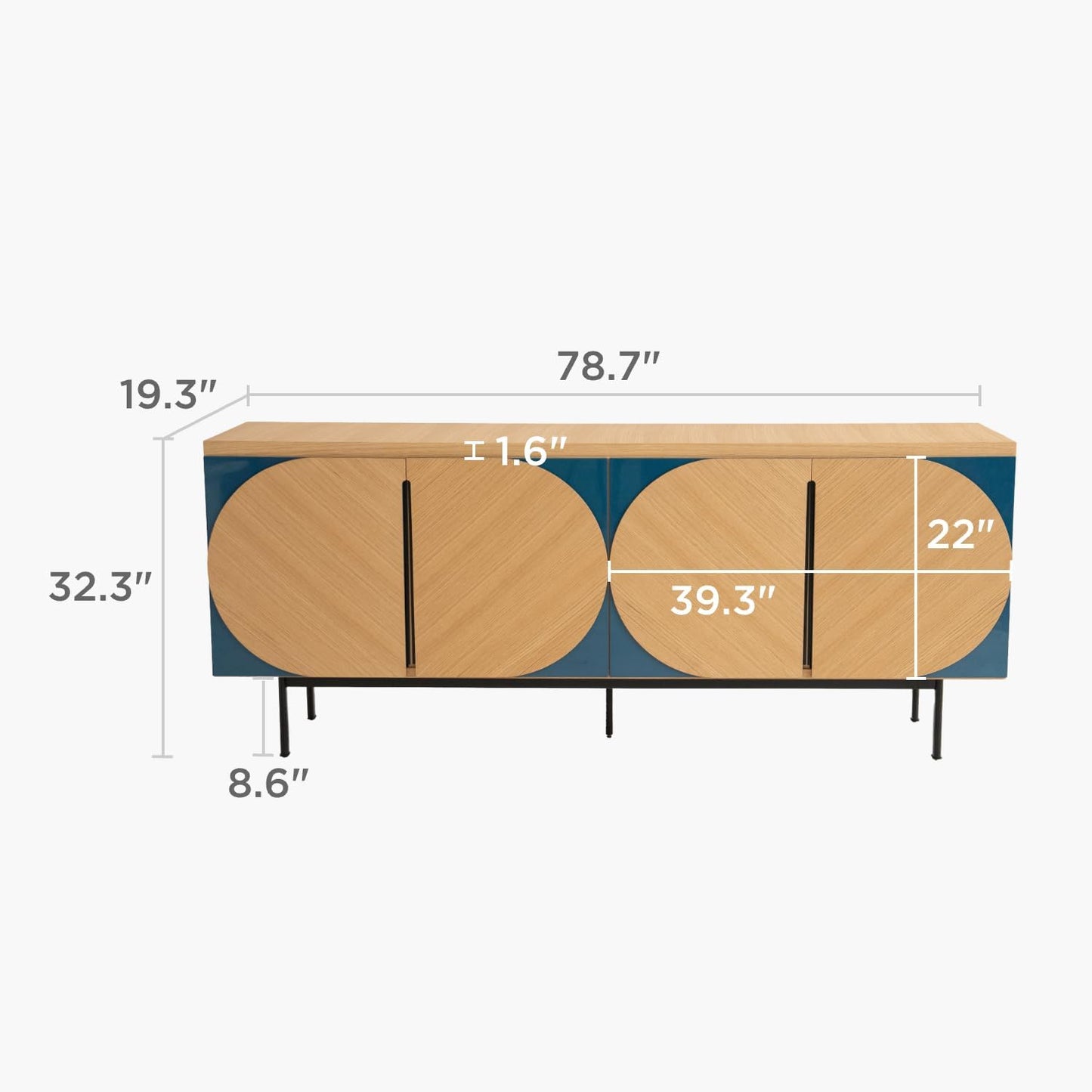 🪑 Mid-Century Modern Sideboard Cabinet – Stylish Kitchen & Living Storage Solution ✨🗄️