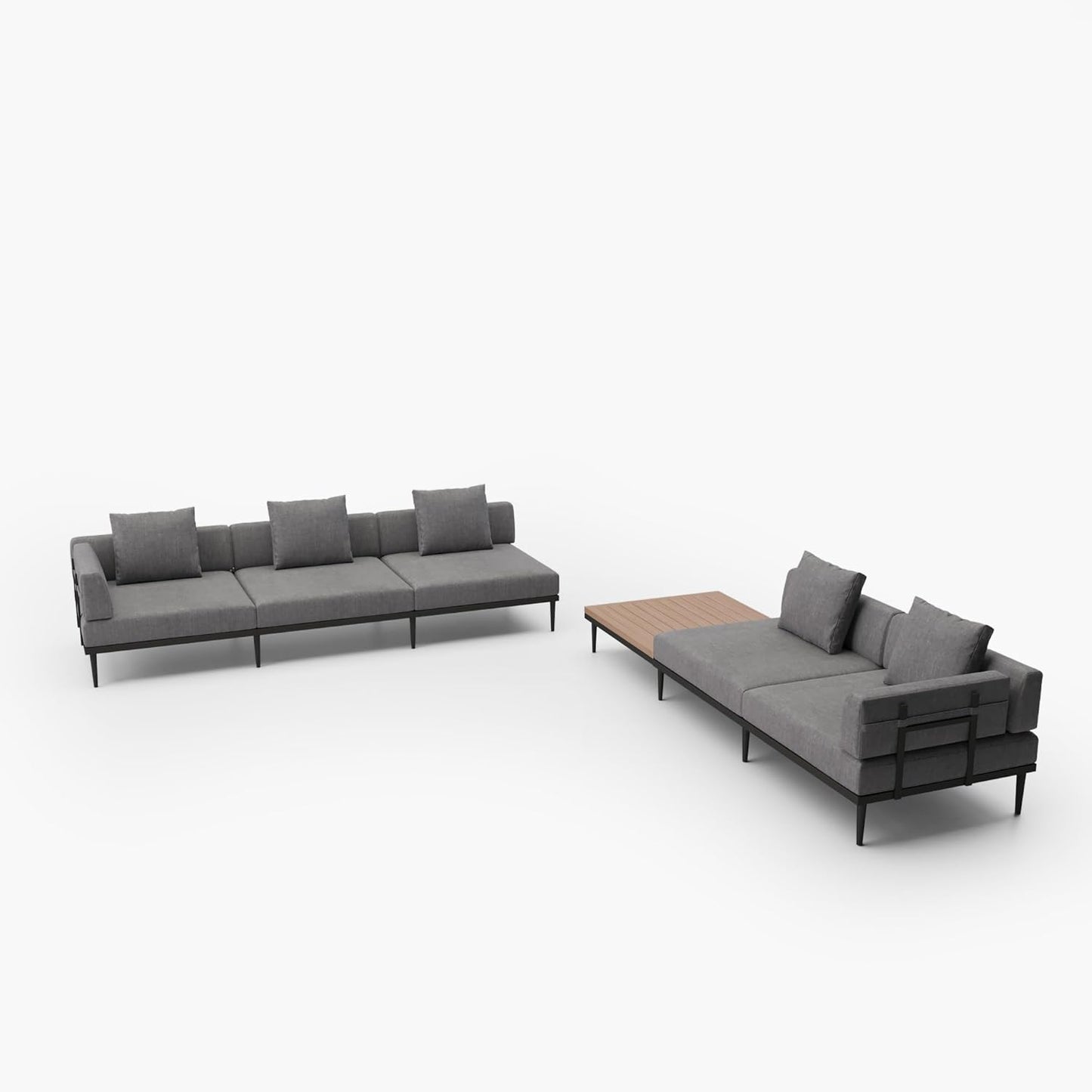 Outdoor L-Shaped Sectional Sofa Set 🌿☀️ | All-Weather Aluminum Patio Furniture for Backyard & Garden Relaxation 🛋️