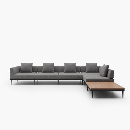 Outdoor L-Shaped Sectional Sofa Set 🌿☀️ | All-Weather Aluminum Patio Furniture for Backyard & Garden Relaxation 🛋️