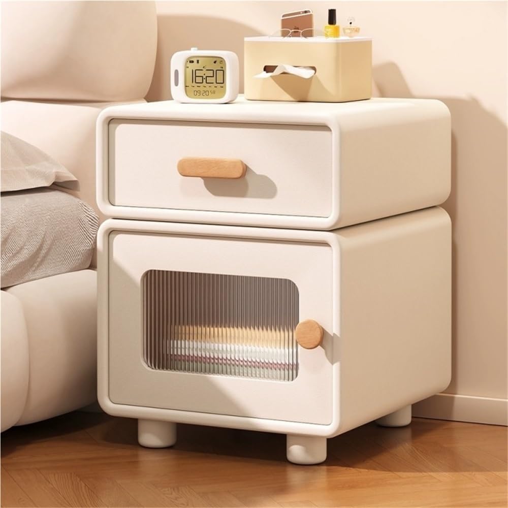 🛏️ Elegant 2-Drawer Leather Bedside Table – Stylish Storage for Your Bedroom ✨