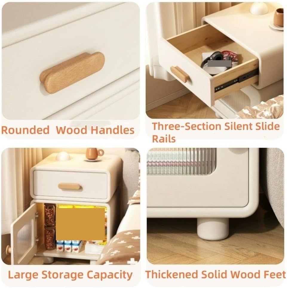 🛏️ Elegant 2-Drawer Leather Bedside Table – Stylish Storage for Your Bedroom ✨