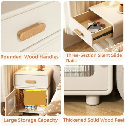 🛏️ Elegant 2-Drawer Leather Bedside Table – Stylish Storage for Your Bedroom ✨