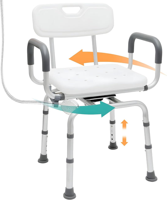🛁 360° Swivel Shower Chair – Safe, Comfortable & Adjustable for Every Home 🪑✨