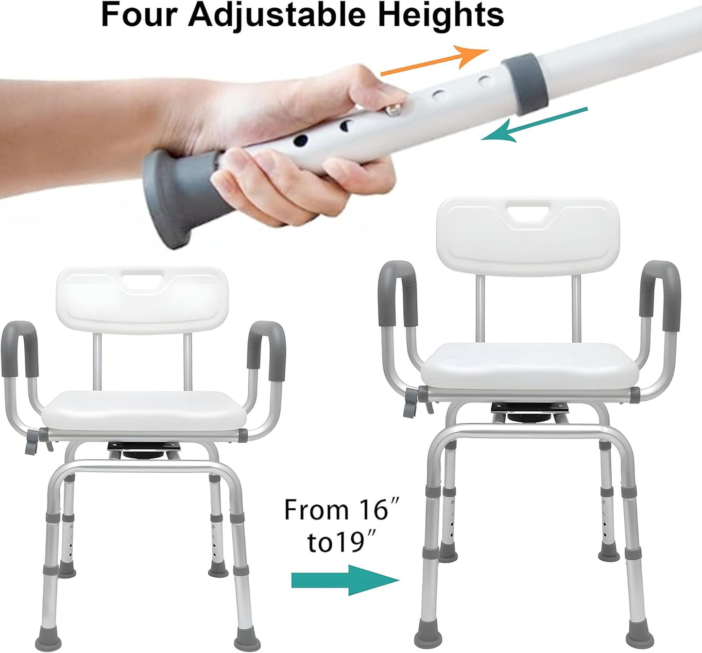 🛁 360° Swivel Shower Chair – Safe, Comfortable & Adjustable for Every Home 🪑✨