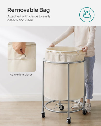 Mobile Laundry Hamper 🧺✨ | Removable Double Basket with Casters for Easy Sorting & Cleaning