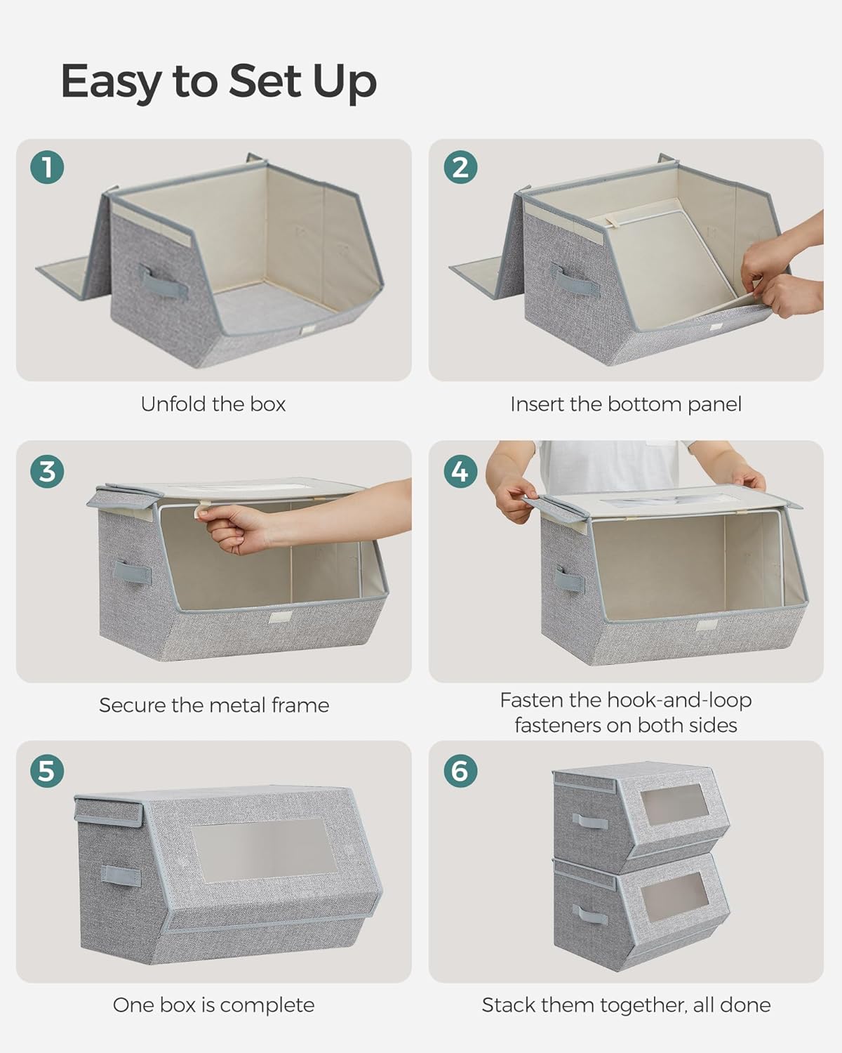 ✨ Stackable Non-Woven Storage Boxes – Space-Saving & Multi-Purpose Organizers 🧺🪄