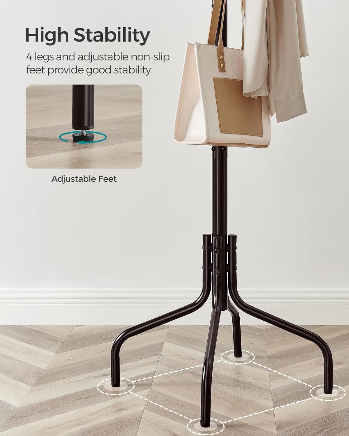 🧥 Multi-Functional Freestanding Clothes Rack – Stylish Entryway & Bedroom Organizer 🌿