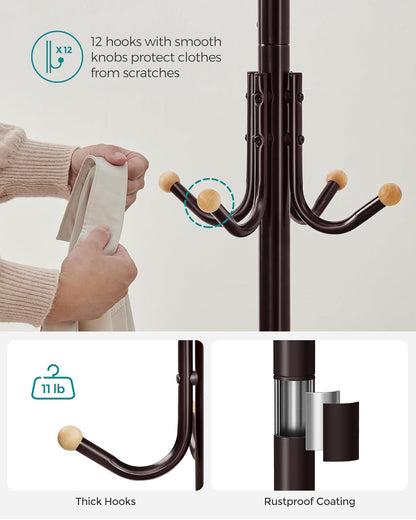 🧥 Multi-Functional Freestanding Clothes Rack – Stylish Entryway & Bedroom Organizer 🌿
