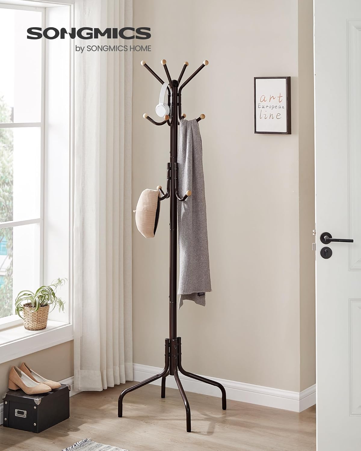 🧥 Multi-Functional Freestanding Clothes Rack – Stylish Entryway & Bedroom Organizer 🌿