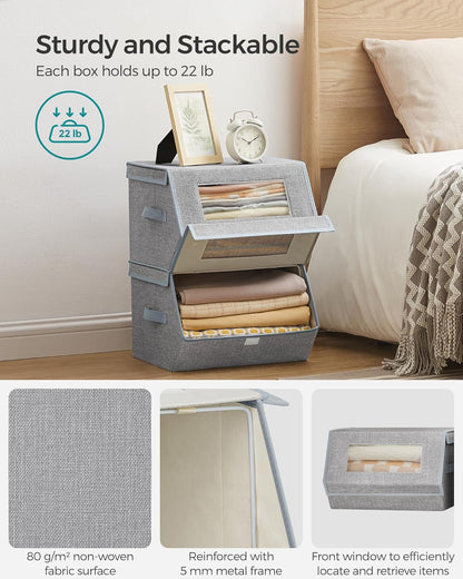 ✨ Stackable Non-Woven Storage Boxes – Space-Saving & Multi-Purpose Organizers 🧺🪄
