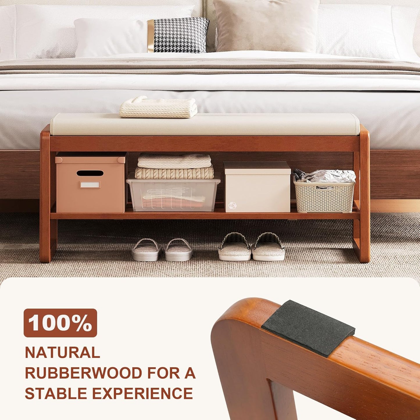 🪑 Sturdy Comfort & Hidden Storage – Perfect for Busy Entryways!