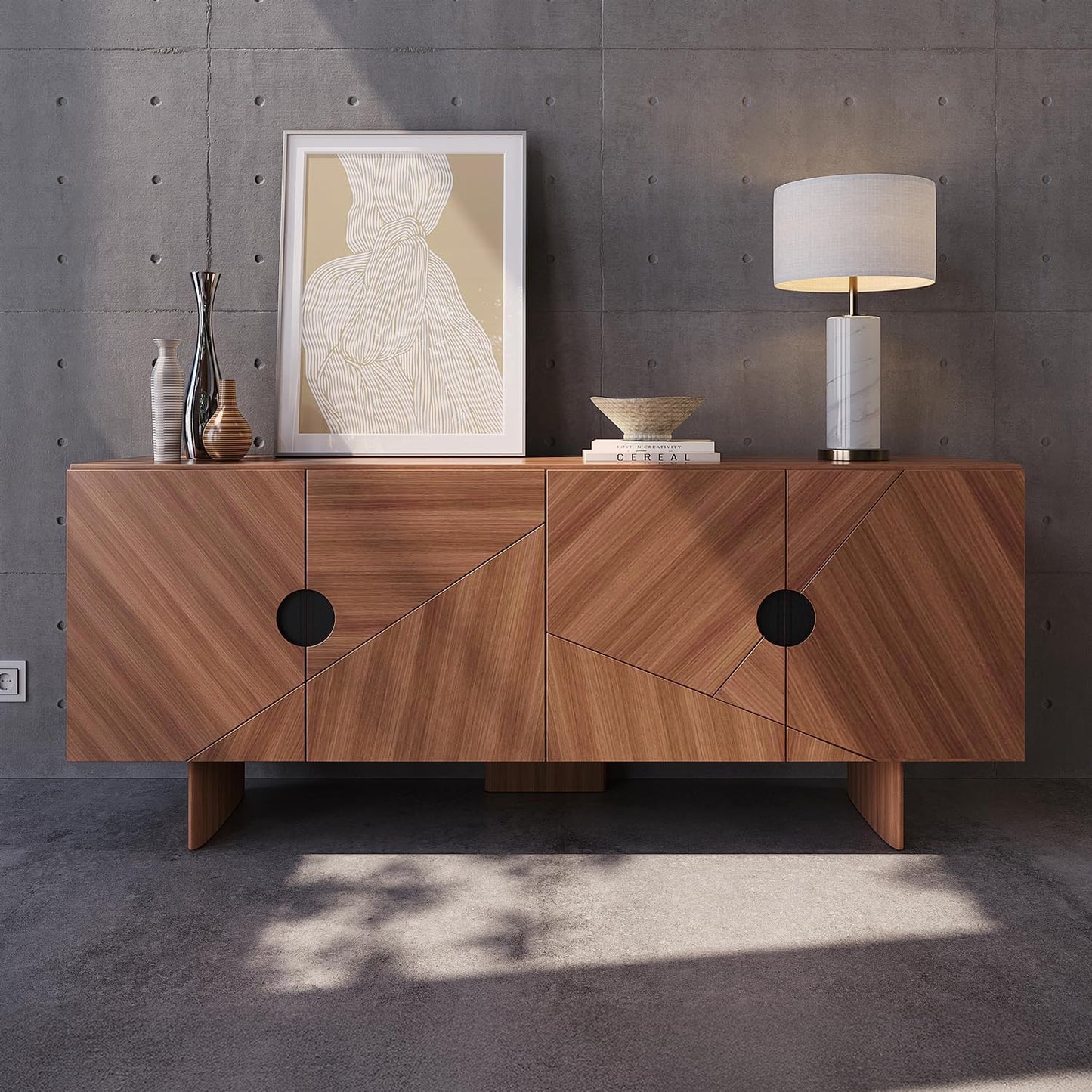 Mid-Century Modern Kitchen Sideboard 🪑✨ Stylish Storage Cabinet for Living Room & Dining Room 🏡🛋️