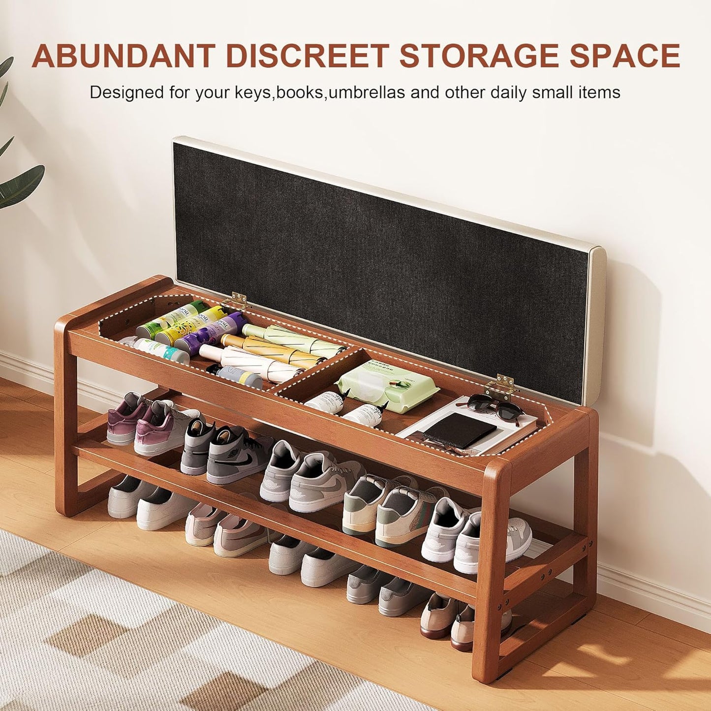 🪑 Sturdy Comfort & Hidden Storage – Perfect for Busy Entryways!